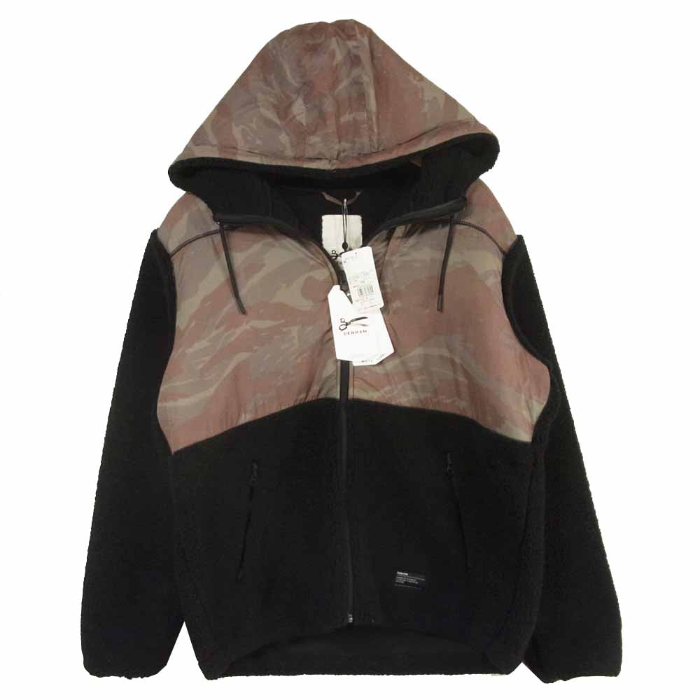デンハム 27200-1-200091 ADAMS JACKET CMF CAMO フリース 切替 カモフラ アダムス ジャケット ブラック系 L【新古品】【未使用】【中古】