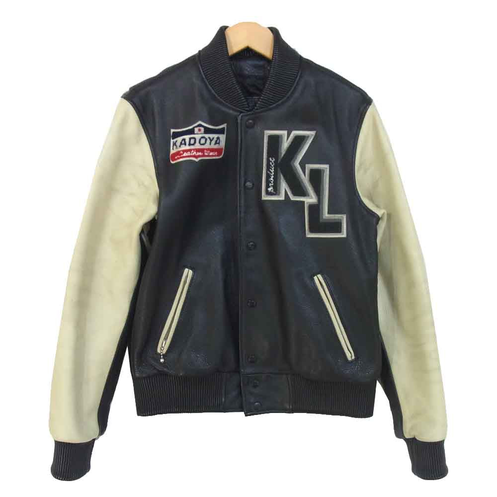 KADOYA カドヤ カウレザー オールレザー ジャケット スタジャン ブラック系 LL【中古】