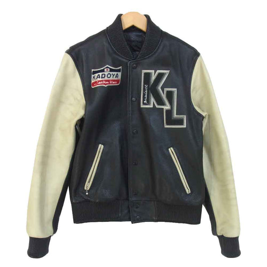 KADOYA カドヤ カウレザー オールレザー ジャケット スタジャン ブラック系 LL【中古】