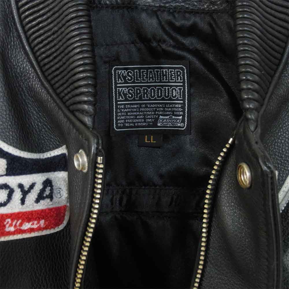 KADOYA カドヤ カウレザー オールレザー ジャケット スタジャン ブラック系 LL【中古】