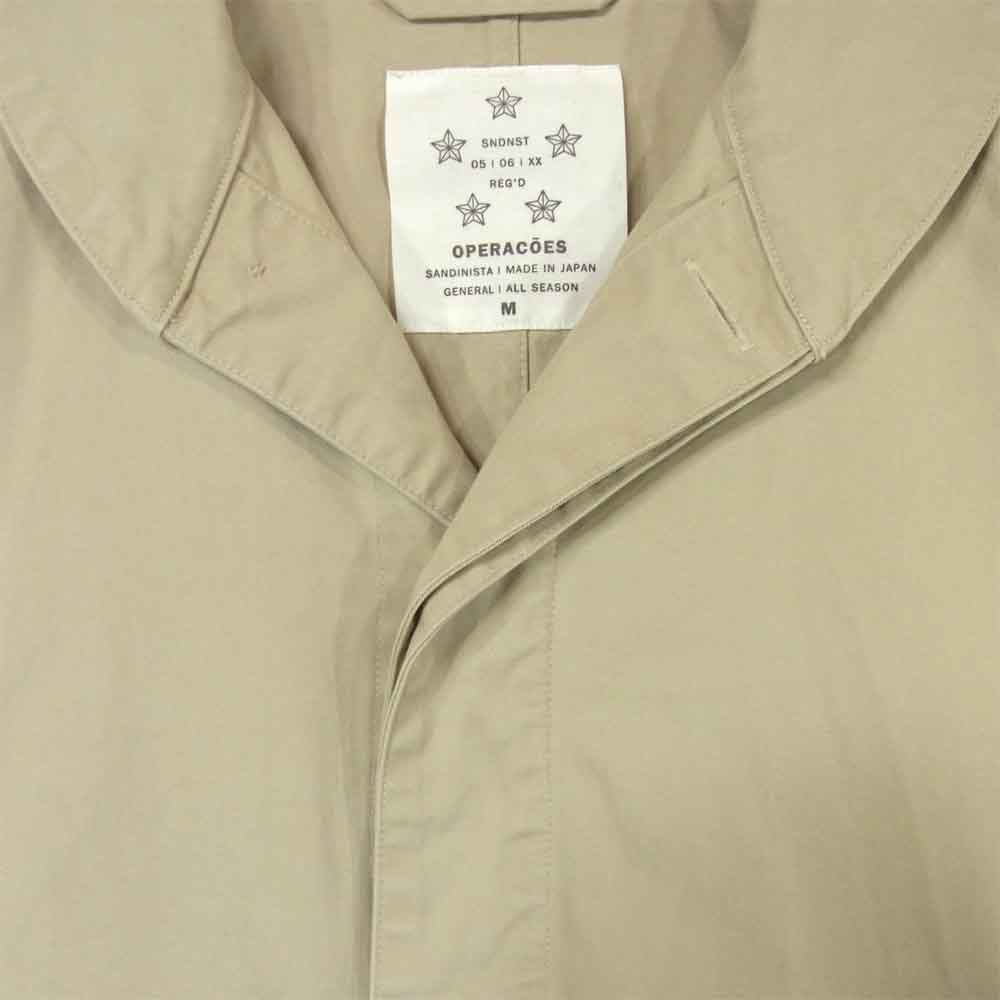 Sandinista サンディニスタ ショールカラー 比翼 チノクロス ジャケット コットン 日本製 ベージュ系 M【中古】