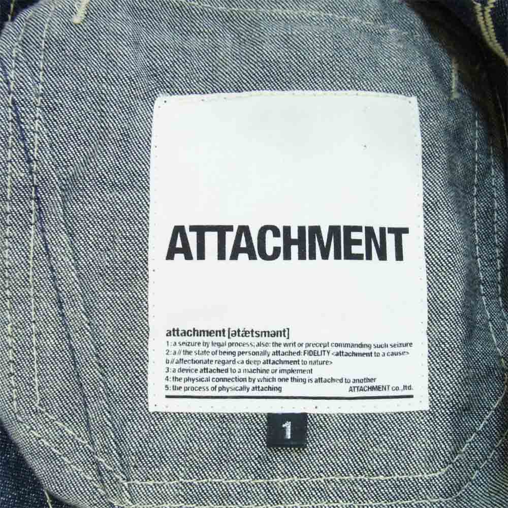 ATTACHMENT アタッチメント AB31-255 10ozムラ糸デニム ワンウォッシュカバーオール インディゴブルー系 1【美品】【中古】