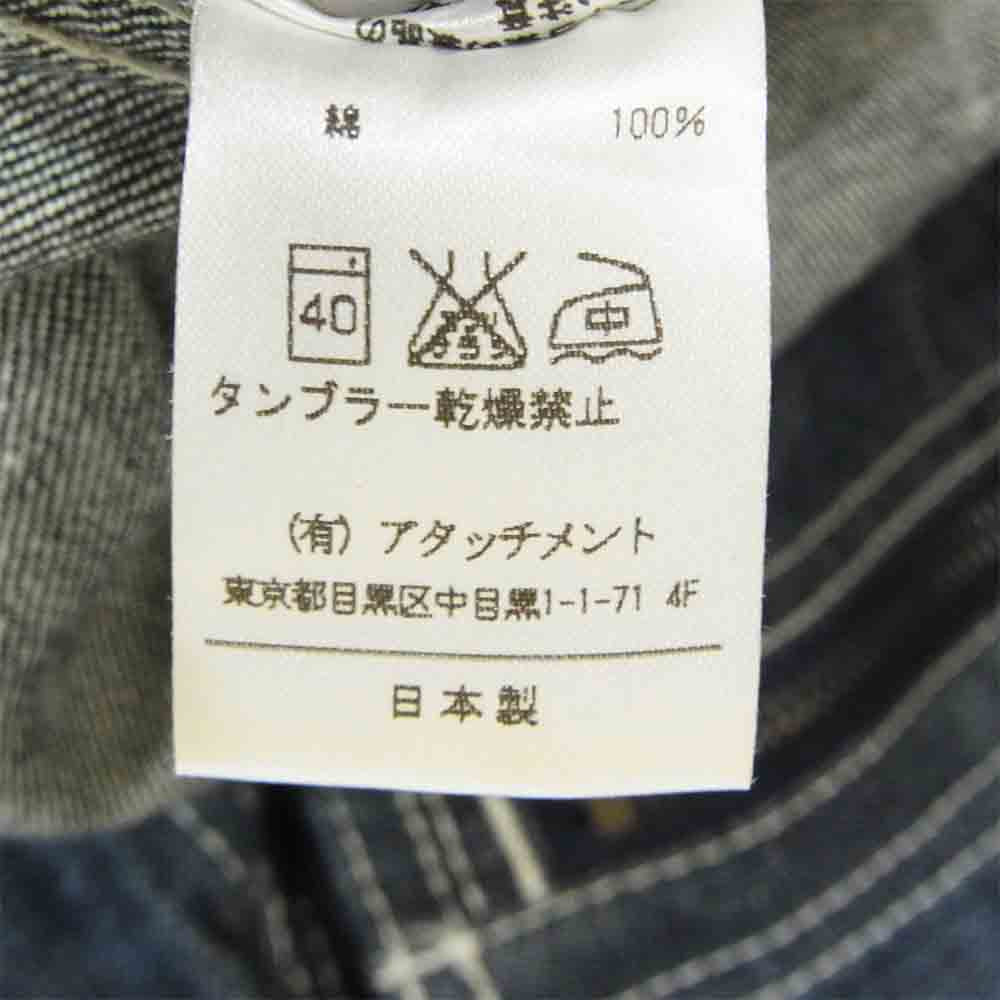 ATTACHMENT アタッチメント AB31-255 10ozムラ糸デニム ワンウォッシュカバーオール インディゴブルー系 1【美品】【中古】