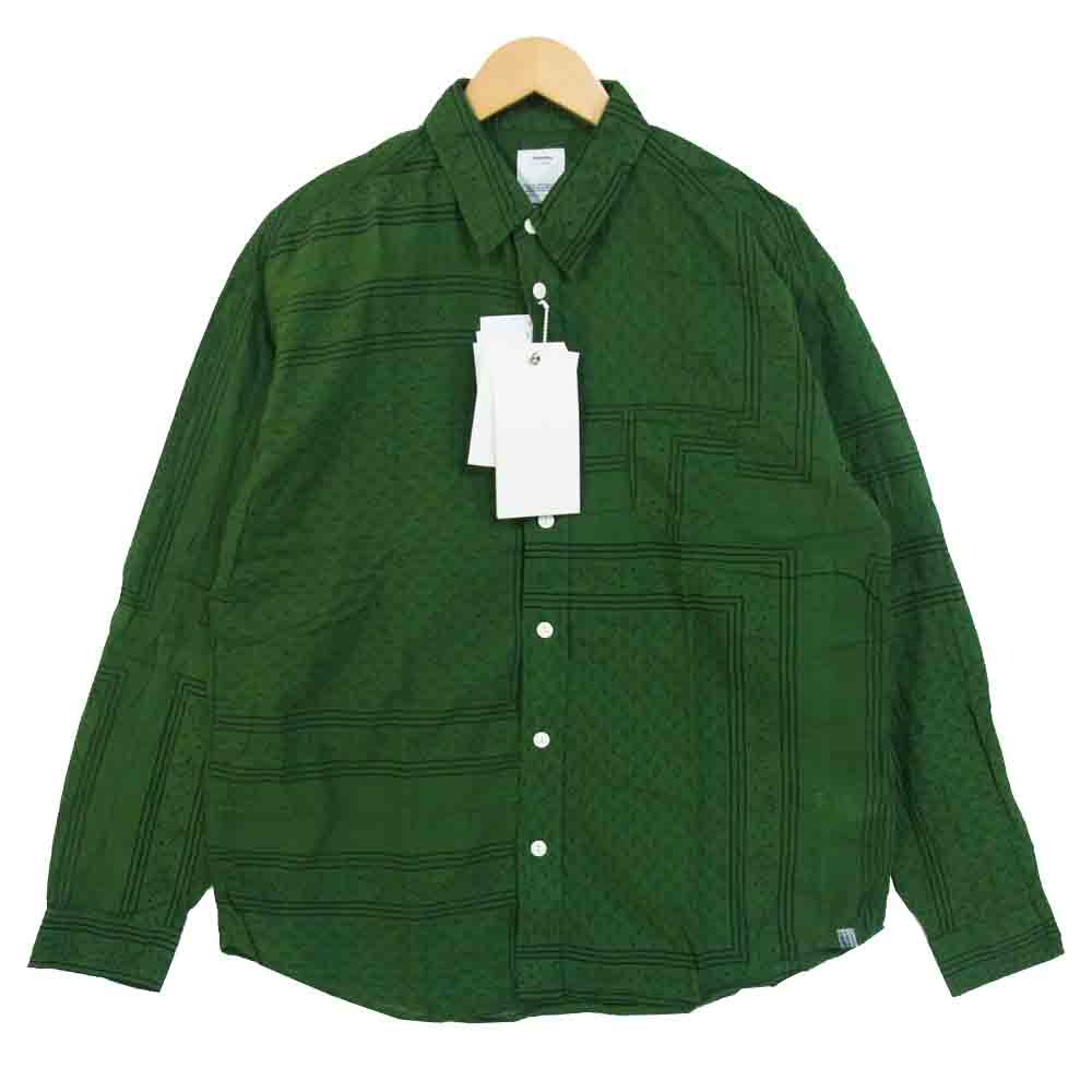 VISVIM ビズビム 0120205011013 lumber l/s bandana pw ランバー バンダナ シャツ グリーン系 3【新古品】【未使用】【中古】
