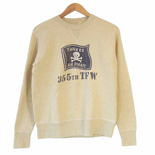 TOY'S McCOY トイズマッコイ 裏起毛 クルーネック プリント スウェット ベージュ系 38【中古】