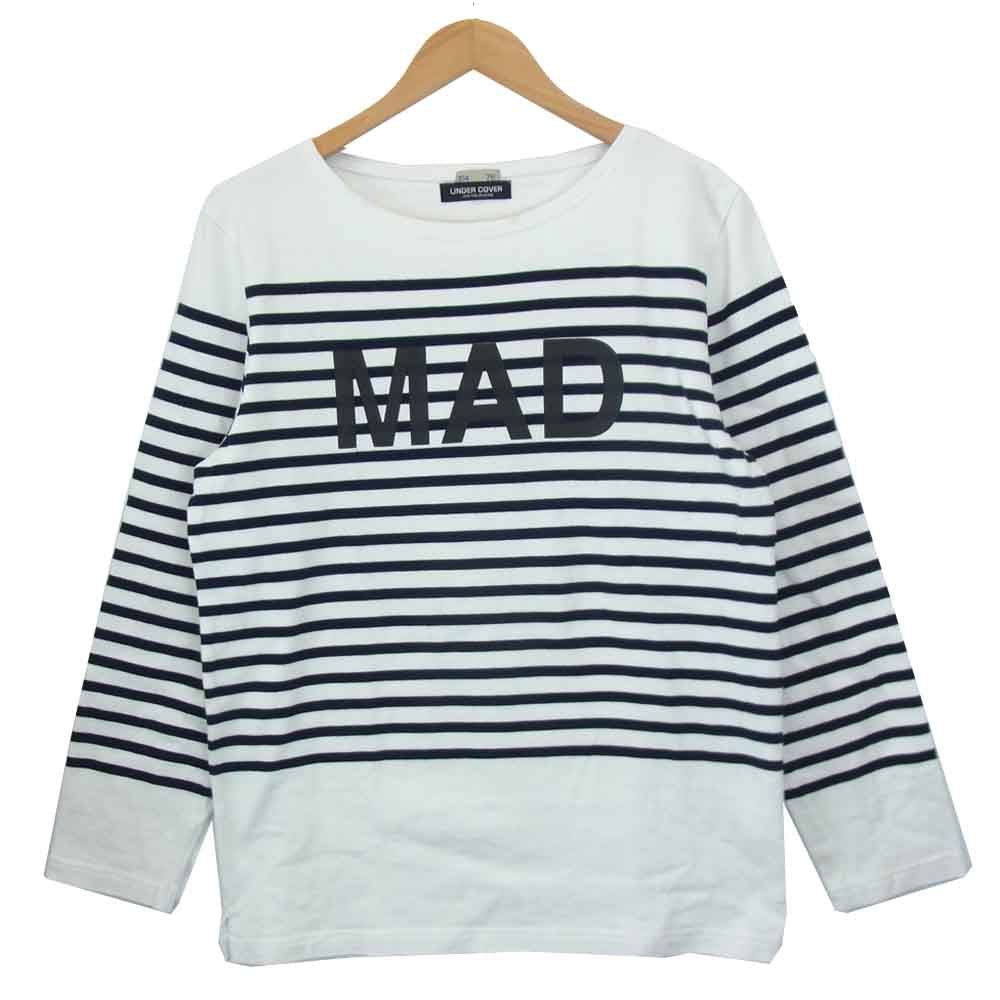 UNDERCOVER アンダーカバー L9833 MAD STORE ボーダー ロンT ホワイト系 L【中古】