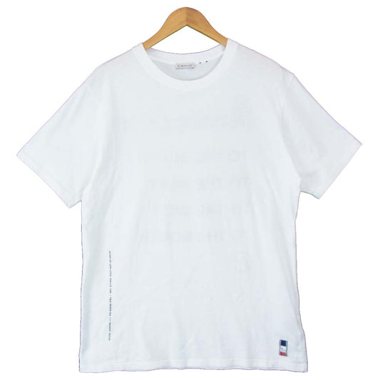 MONCLER モンクレール D209U8039850-8391Q 国内正規品  MAGLIA T-Shirt バック ロゴプリント マグリア Tシャツ ホワイト系 L【美品】【中古】