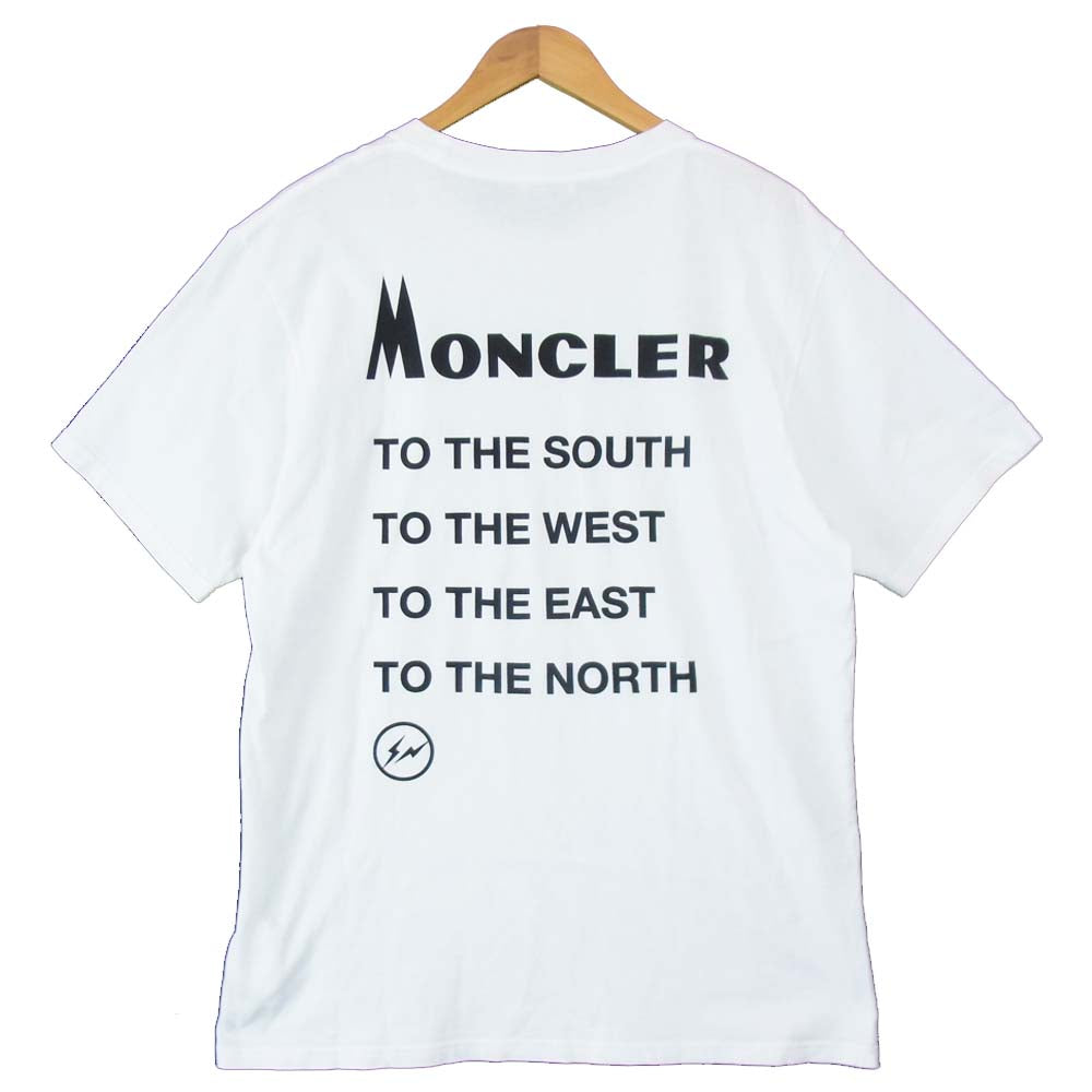 MONCLER モンクレール D209U8039850-8391Q 国内正規品  MAGLIA T-Shirt バック ロゴプリント マグリア Tシャツ ホワイト系 L【美品】【中古】