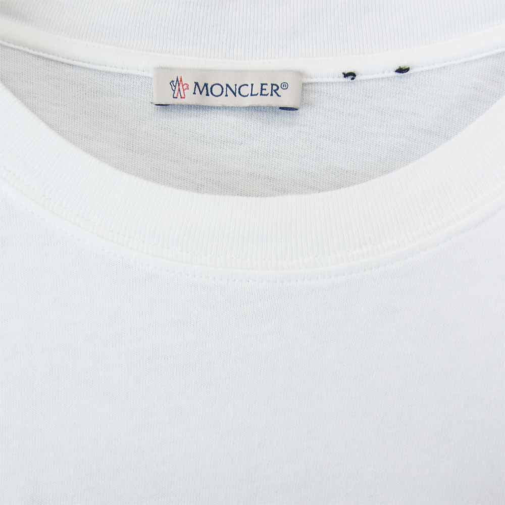 MONCLER モンクレール D209U8039850-8391Q 国内正規品  MAGLIA T-Shirt バック ロゴプリント マグリア Tシャツ ホワイト系 L【美品】【中古】