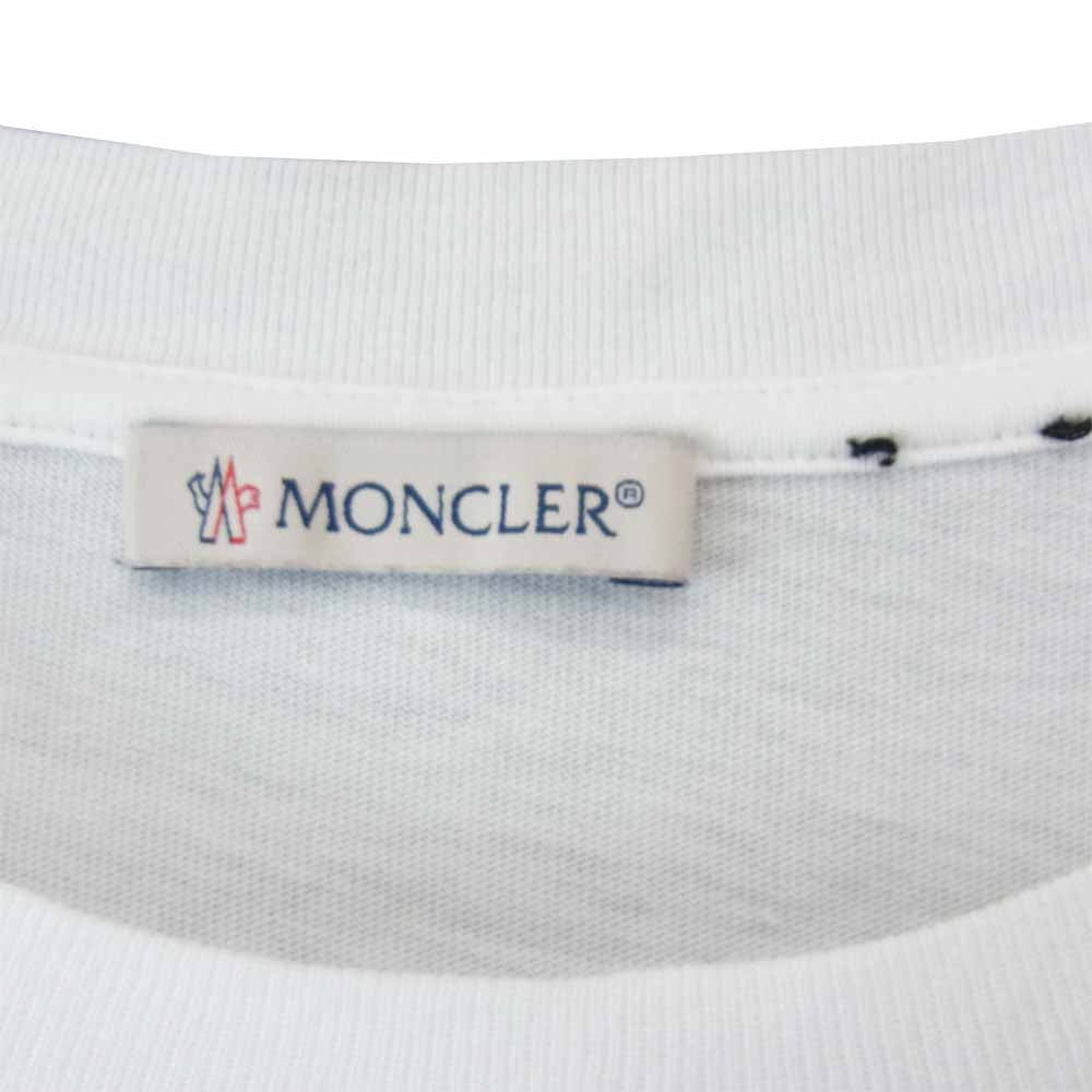 MONCLER モンクレール D209U8039850-8391Q 国内正規品  MAGLIA T-Shirt バック ロゴプリント マグリア Tシャツ ホワイト系 L【美品】【中古】
