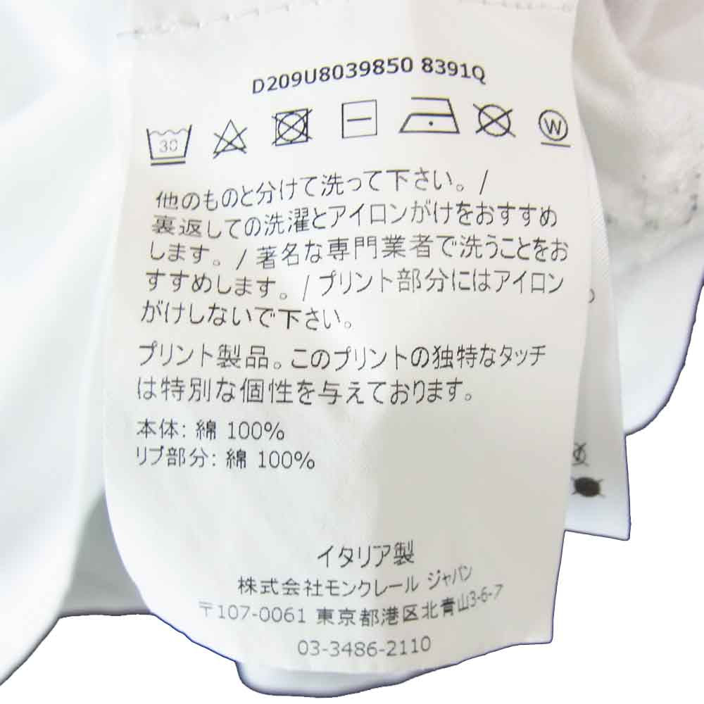 MONCLER モンクレール D209U8039850-8391Q 国内正規品  MAGLIA T-Shirt バック ロゴプリント マグリア Tシャツ ホワイト系 L【美品】【中古】