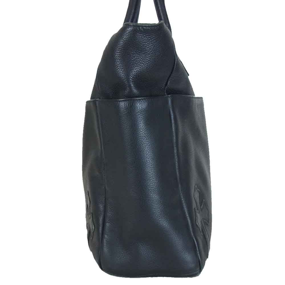 CHROME HEARTS クロムハーツ（原本無） TOTE 4POCKET クロスパッチ レザー トートバッグ ブラック系【中古】