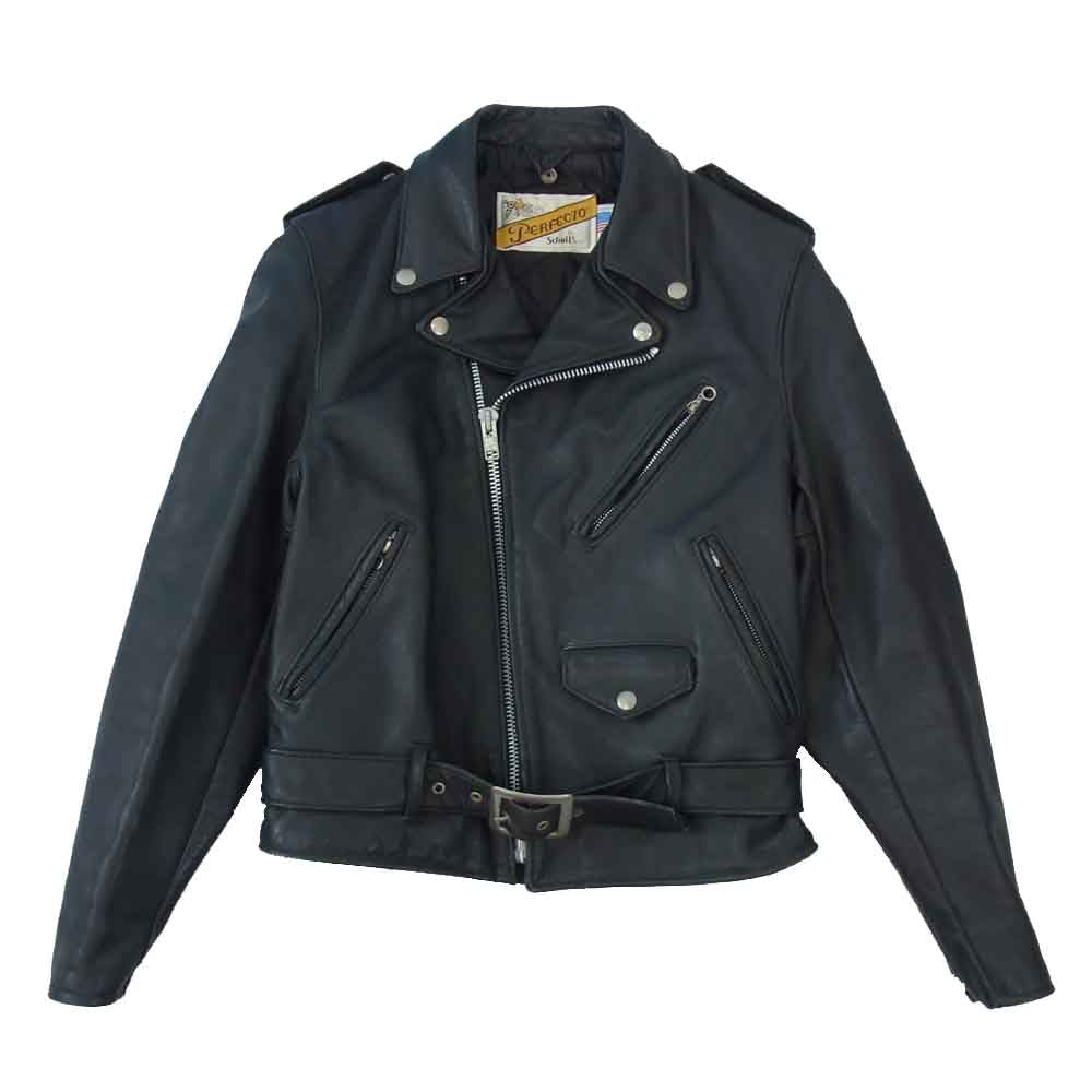 schott ショット PERFECTO ダブル ライダース ジャケット ブラック系 36【中古】