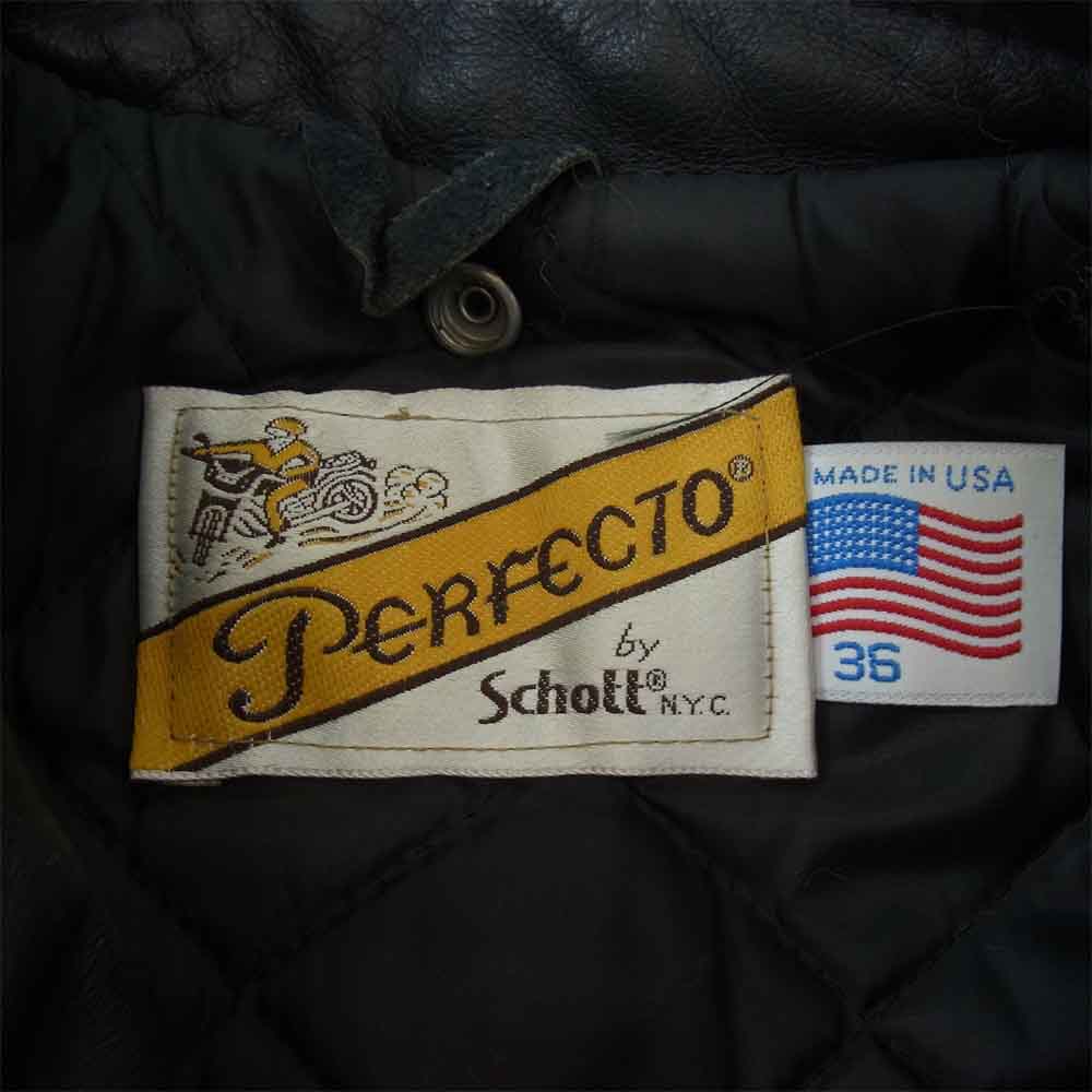 schott ショット PERFECTO ダブル ライダース ジャケット ブラック系 36【中古】