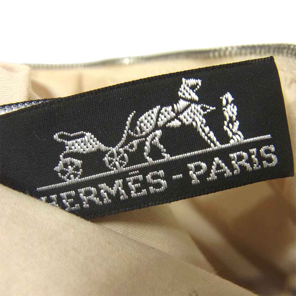 HERMES エルメス ボリード ポーチ コットン フランス製 ベージュ系【中古】