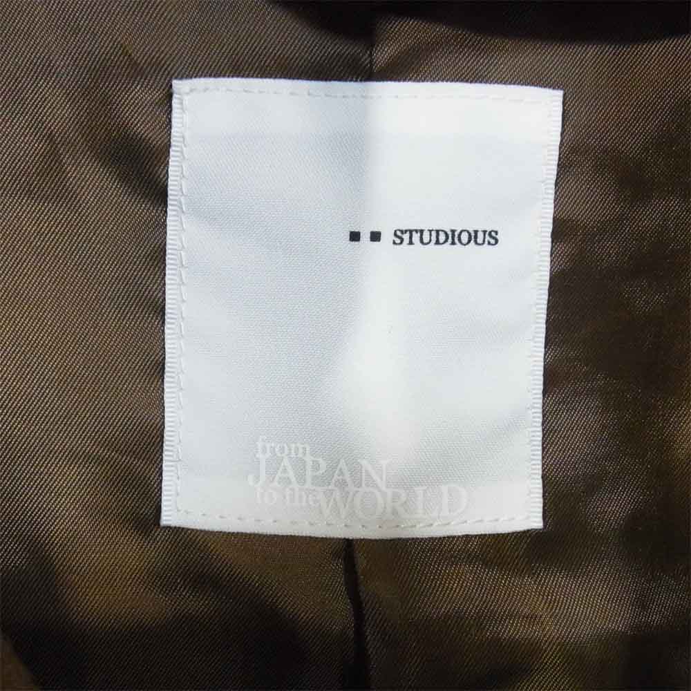 STUDIOUS ステュディオス ST-12040503 ウールメルトン ショートモッズコート ブラウン系 M【中古】