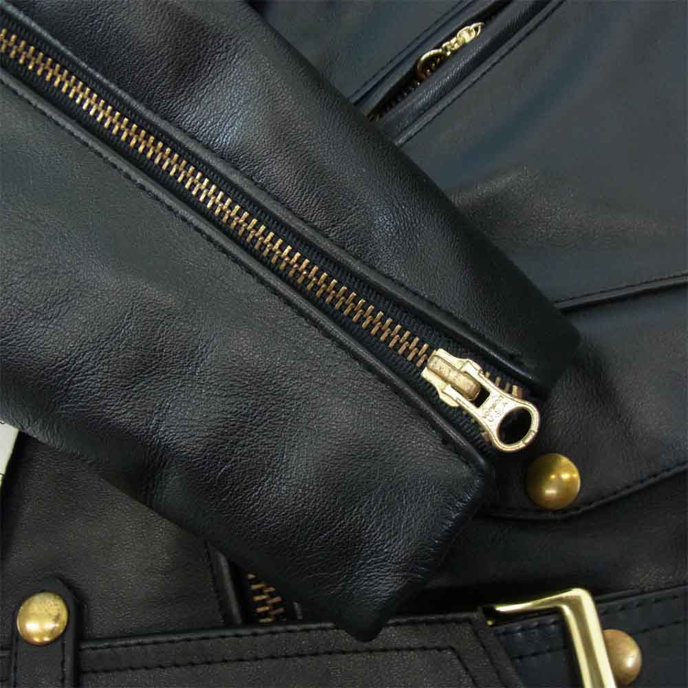 VANSON バンソン 80750B 極美品 C2 レザー ダブルライダース ジャケット ブラック系 38【美品】【中古】