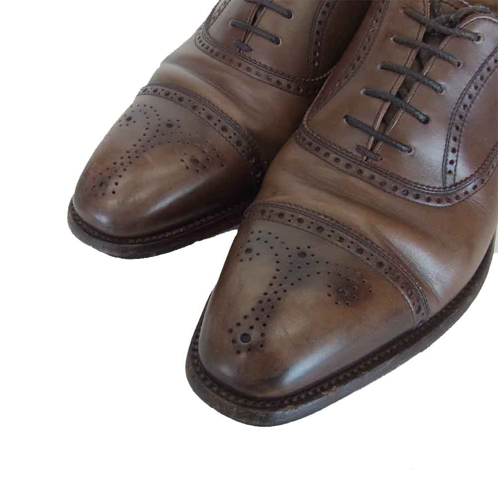 SCOTCH GRAIN スコッチグレイン 920 オデッサⅡ レザー セミブローグ ビジネス シューズ ブラウン ダークブラウン系 24CM【中古】