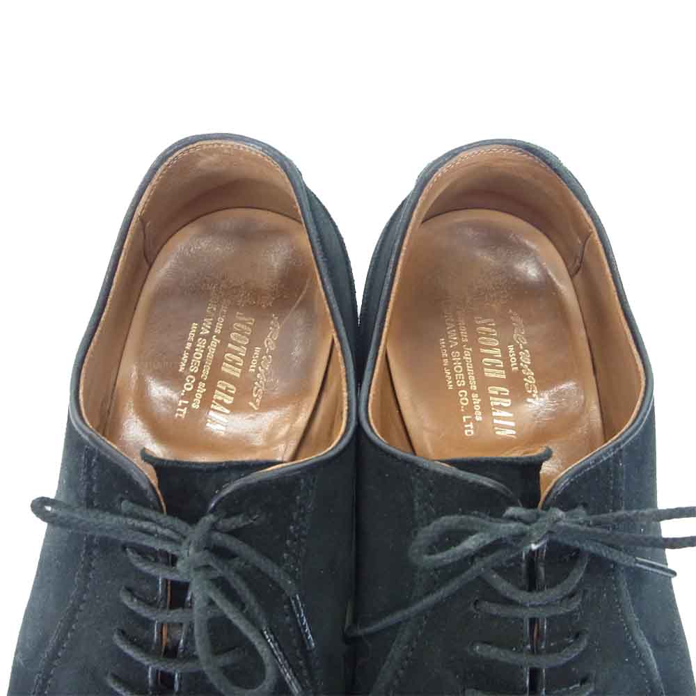 SCOTCH GRAIN スコッチグレイン 5388 スエードレザー ツーシーム スワールトゥ ビジネス シューズ ブラック系【中古】