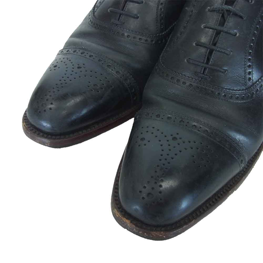 SCOTCH GRAIN スコッチグレイン 920 オデッサⅡ 内羽根 レザー セミブローグ ビジネス シューズ ブラック ブラック系【中古】