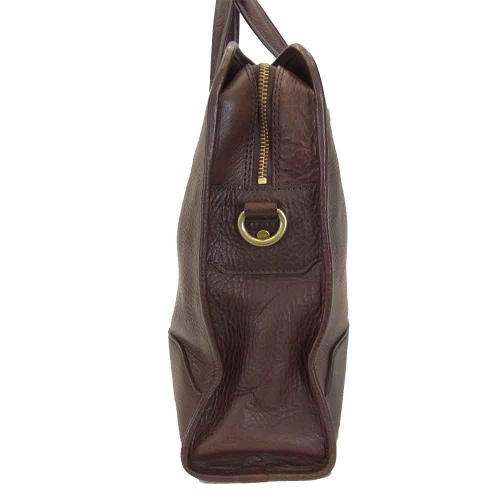GANZO ガンゾ 57551 7QS-H レザー ブリーフケース バッグ チョコ ブラウン系 H30×W42cm×D10cm 持ち手(高さ)：14cm【中古】