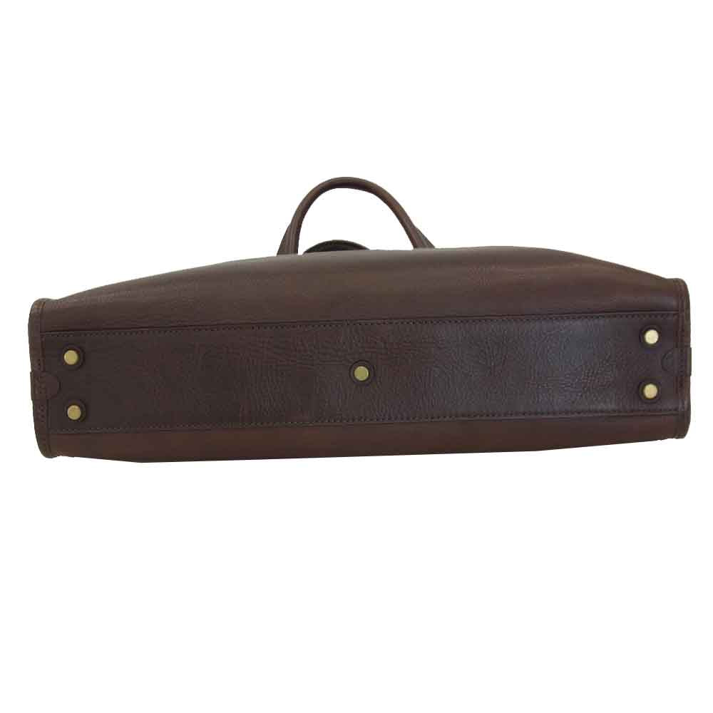 GANZO ガンゾ 57551 7QS-H レザー ブリーフケース バッグ チョコ ブラウン系 H30×W42cm×D10cm 持ち手(高さ)：14cm【中古】