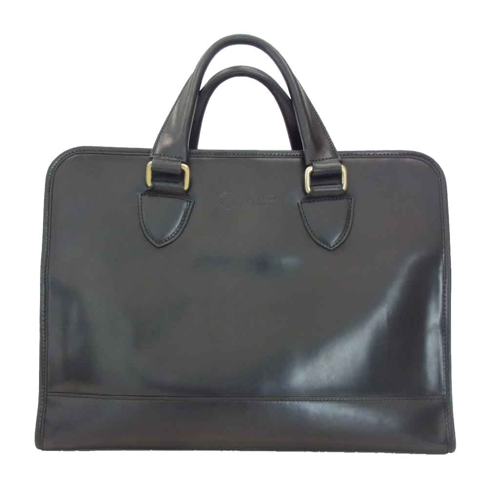 GANZO ガンゾ 57435? GUD レザー ブリーフケース バッグ ブラック系 H31×W39.5×D9.5cm 持ち手(高さ)：15.5cm【中古】