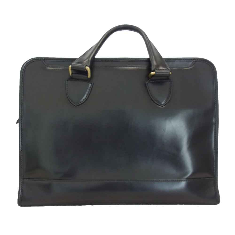 GANZO ガンゾ 57435? GUD レザー ブリーフケース バッグ ブラック系 H31×W39.5×D9.5cm 持ち手(高さ)：15.5cm【中古】