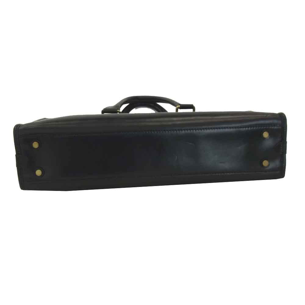 GANZO ガンゾ 57435? GUD レザー ブリーフケース バッグ ブラック系 H31×W39.5×D9.5cm 持ち手(高さ)：15.5cm【中古】