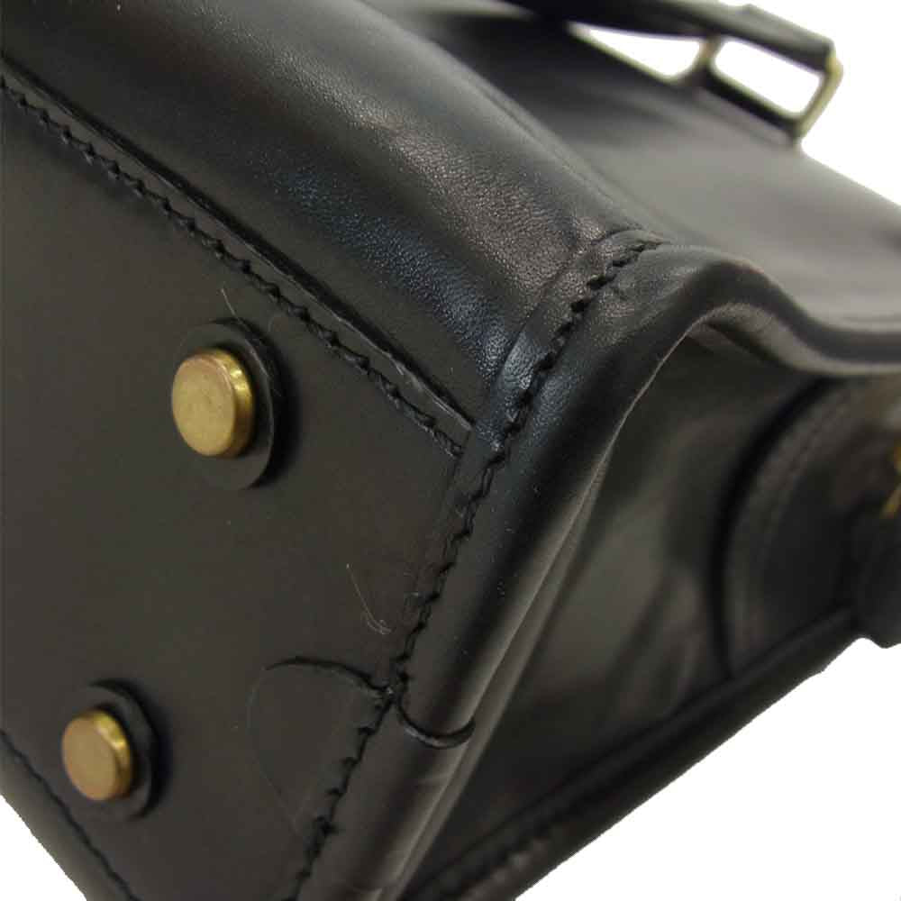 GANZO ガンゾ 57435? GUD レザー ブリーフケース バッグ ブラック系 H31×W39.5×D9.5cm 持ち手(高さ)：15.5cm【中古】