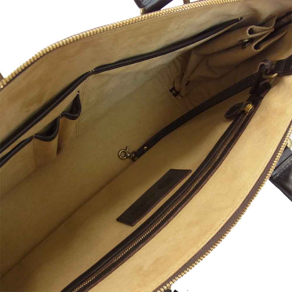 GANZO ガンゾ 57298 GUD レザー ブリーフケース バッグ バーガンディ ブラウン系 H30×W45×D11.5cm 持ち手(高さ)：15cm【美品】【中古】