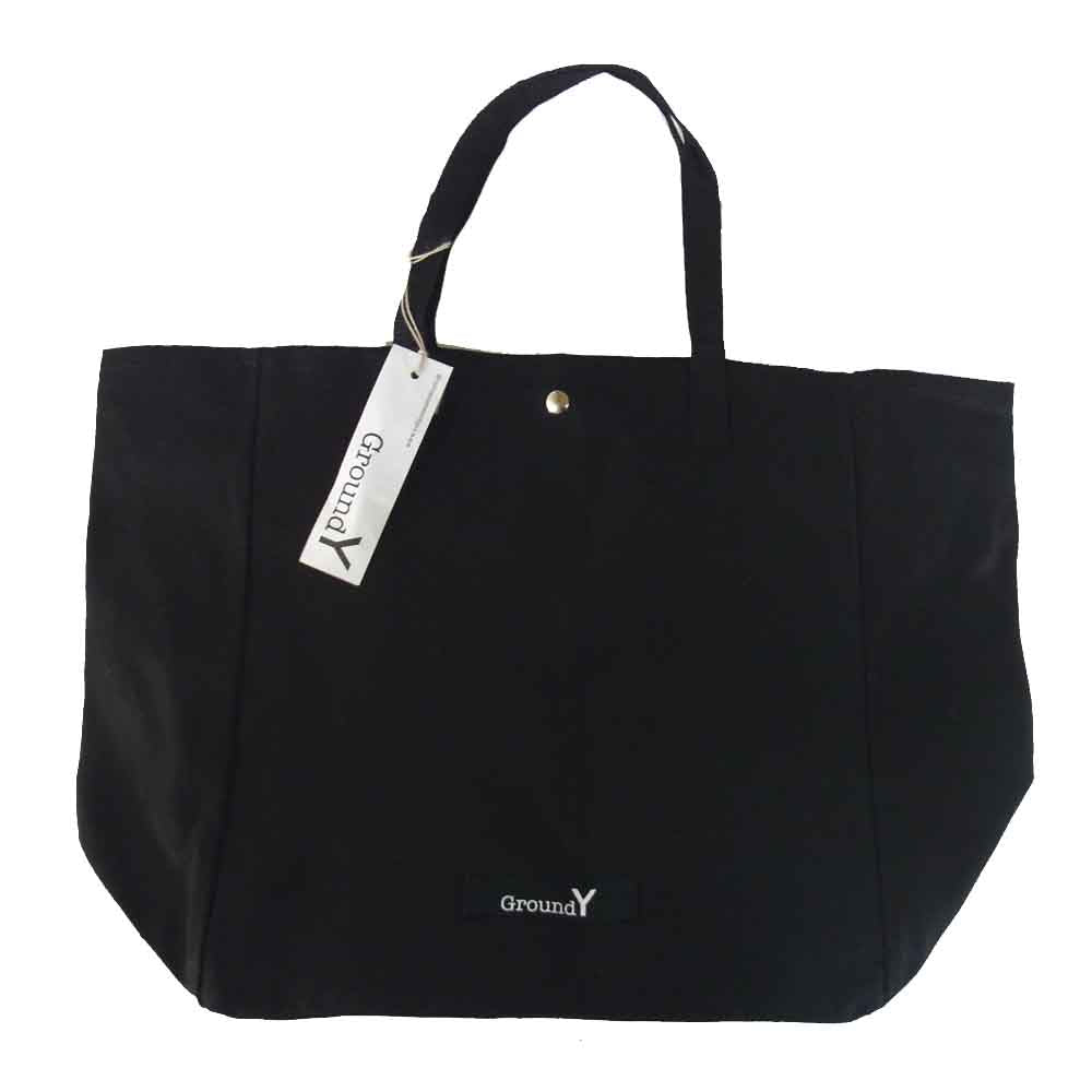 Yohji Yamamoto ヨウジヤマモト Ground Y グラウンドワイ ロゴ トート バッグ ブラック系【美品】【中古】
