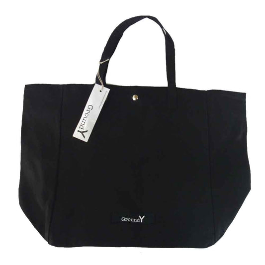 Yohji Yamamoto ヨウジヤマモト Ground Y グラウンドワイ ロゴ トート バッグ ブラック系【美品】【中古】