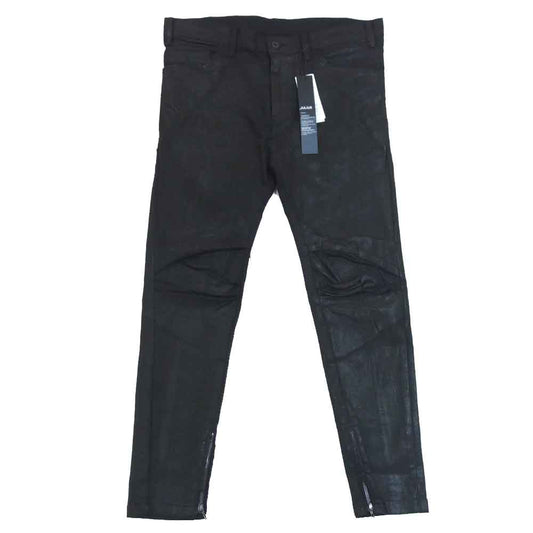 JULIUS ユリウス 717PAM14-C Tucked Knee Skinny Denim コーティング スキニー デニム パンツ ブラック系 3【新古品】【未使用】【中古】