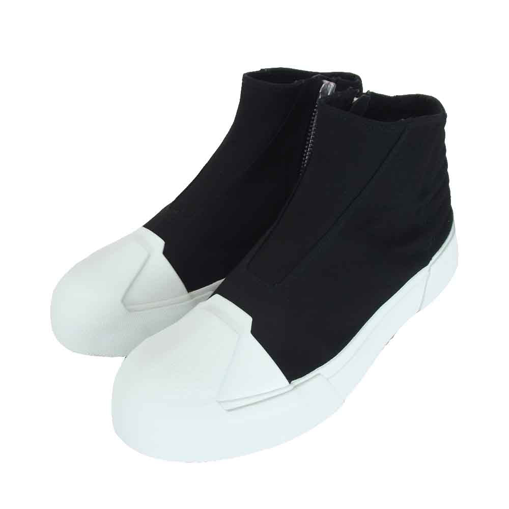 JULIUS ユリウス 708FW1 COTTON CANVAS W TOE CUP SNEAKERS トゥ カップ ジップ スニーカー  ブラック系【新古品】【未使用】【中古】