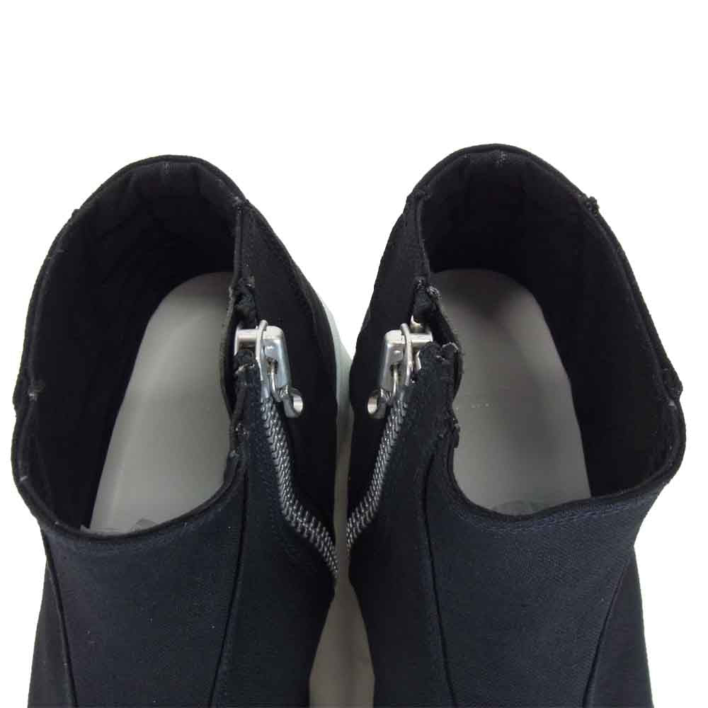 JULIUS ユリウス 708FW1 COTTON CANVAS W TOE CUP SNEAKERS トゥ カップ ジップ スニーカー  ブラック系【新古品】【未使用】【中古】