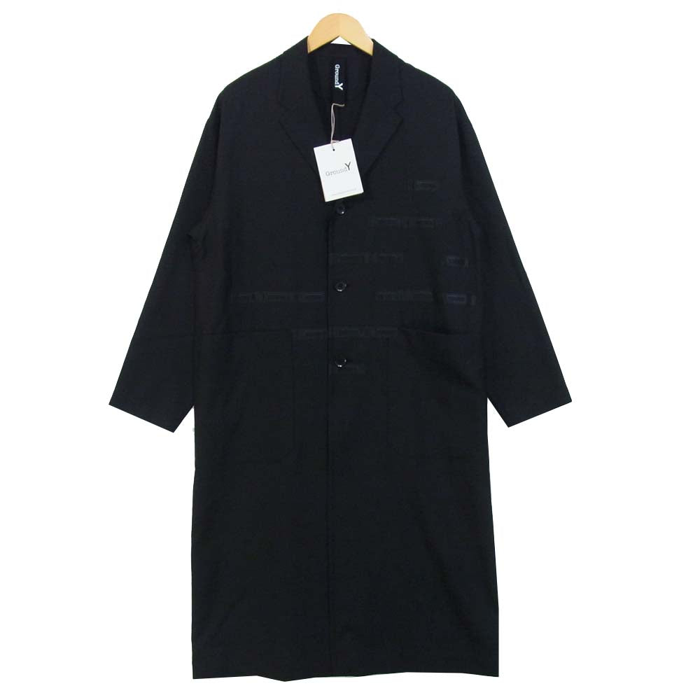 Yohji Yamamoto ヨウジヤマモト GR-J14-100 Ground-Y グラウンドワイ TW Gaberdine Tape Long Shirt Jacket バック ギャバジン テープ ロングシャツ ジャケット ブラック系 3【新古品】【未使用】【中古】