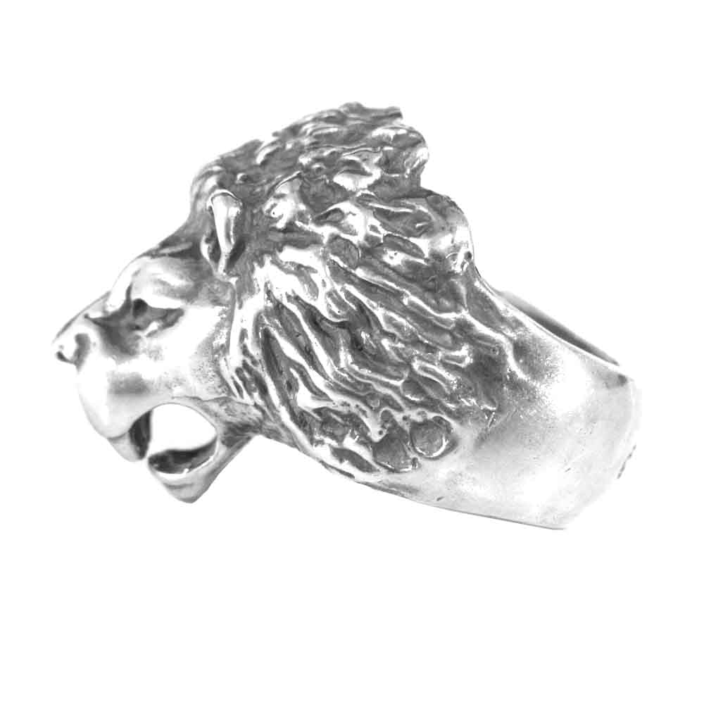 GABOR ガボール 国内正規店 ギャランティカード 付属 Legendary Lion Ring ライオン ヘッド リング シルバー系 20号程度【美品】【中古】