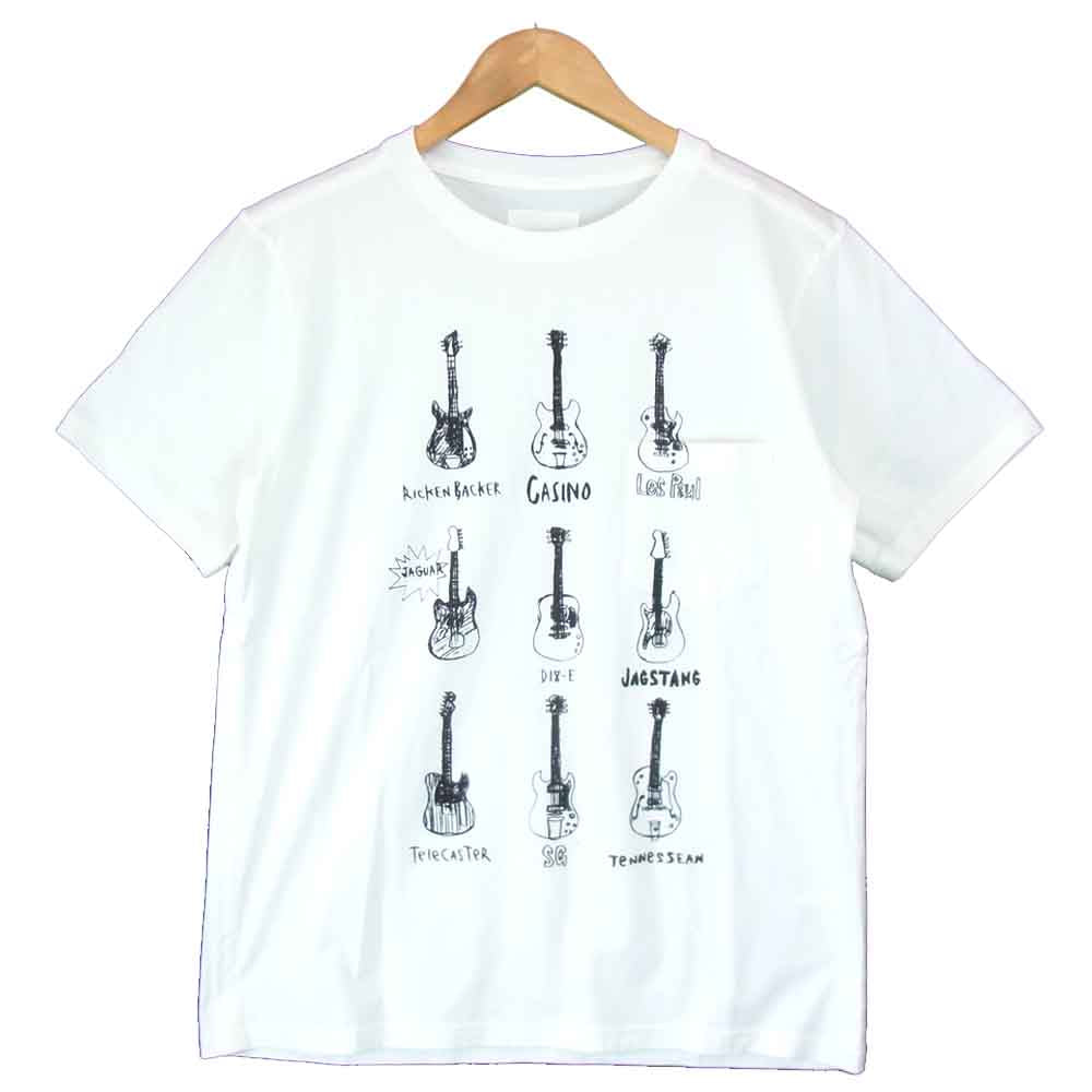 タカヒロミヤシタザソロイスト 15AW 0015AW16 INTRO ギター プリント 半袖 Tシャツ ホワイト系 48【極上美品】【中古】