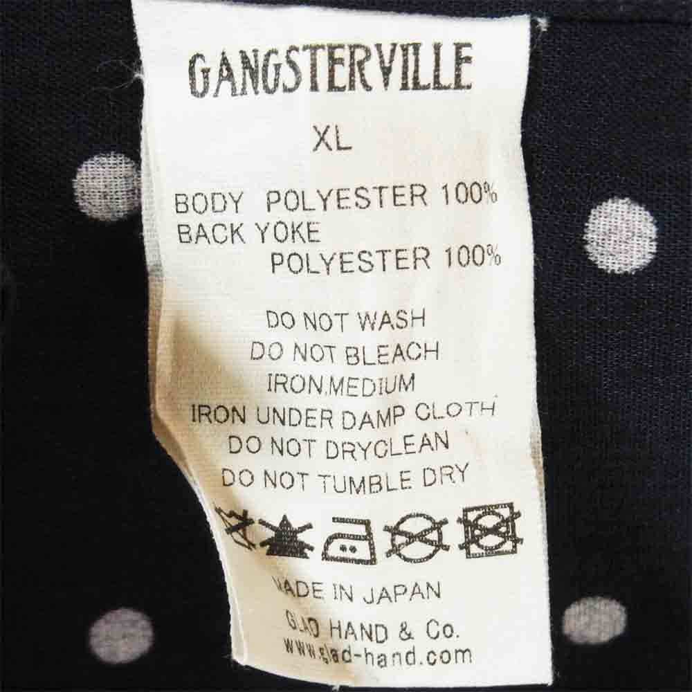 GANGSTERVILLE ギャングスタービル GSV-19-SS-28 DIAMONDS  LS SHIRTS ドット オープンカラー 長袖 シャツ ネイビー系 XL【美品】【中古】