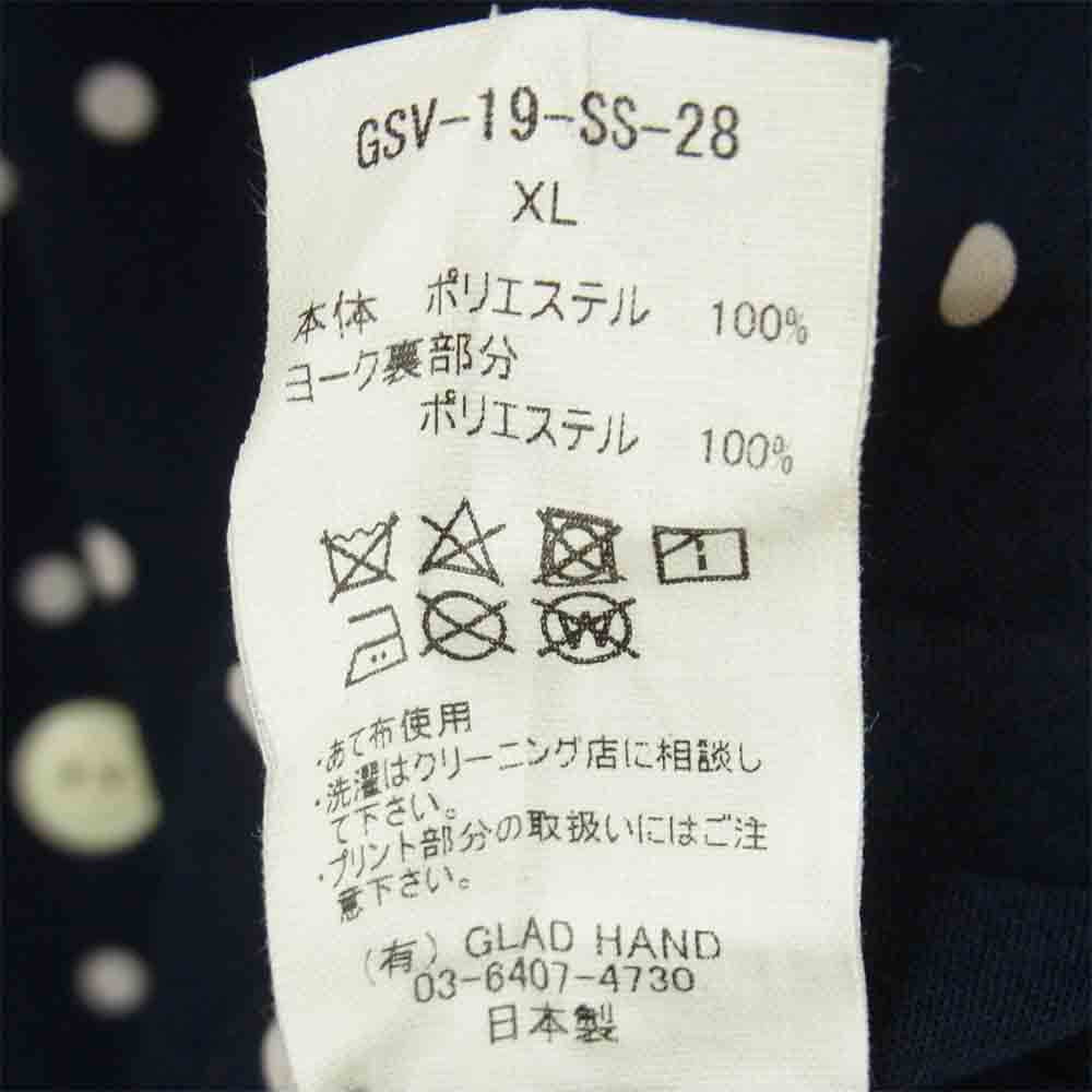 GANGSTERVILLE ギャングスタービル GSV-19-SS-28 DIAMONDS  LS SHIRTS ドット オープンカラー 長袖 シャツ ネイビー系 XL【美品】【中古】