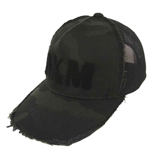 AKM エイケイエム ロゴ メッシュ キャップ コットン ブラック系【中古】