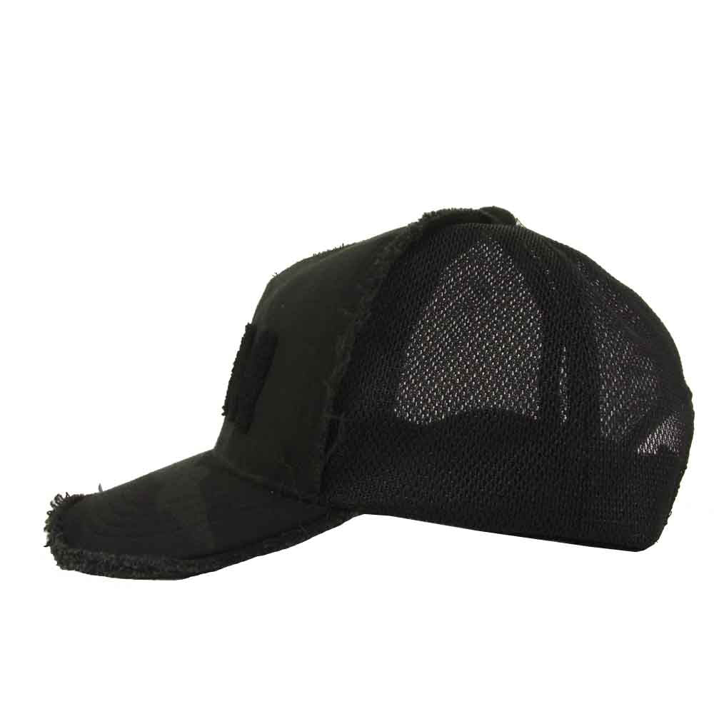 AKM エイケイエム ロゴ メッシュ キャップ コットン ブラック系【中古】