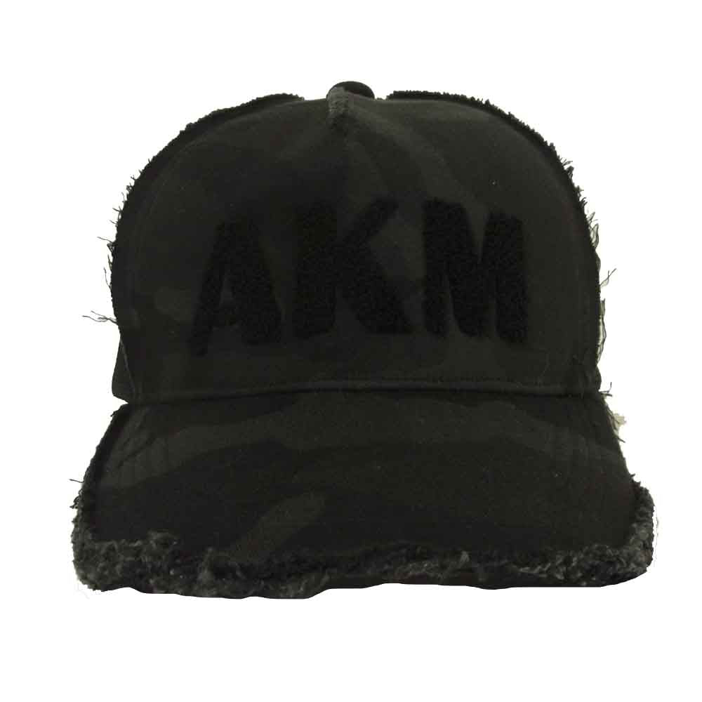 AKM エイケイエム ロゴ メッシュ キャップ コットン ブラック系【中古】