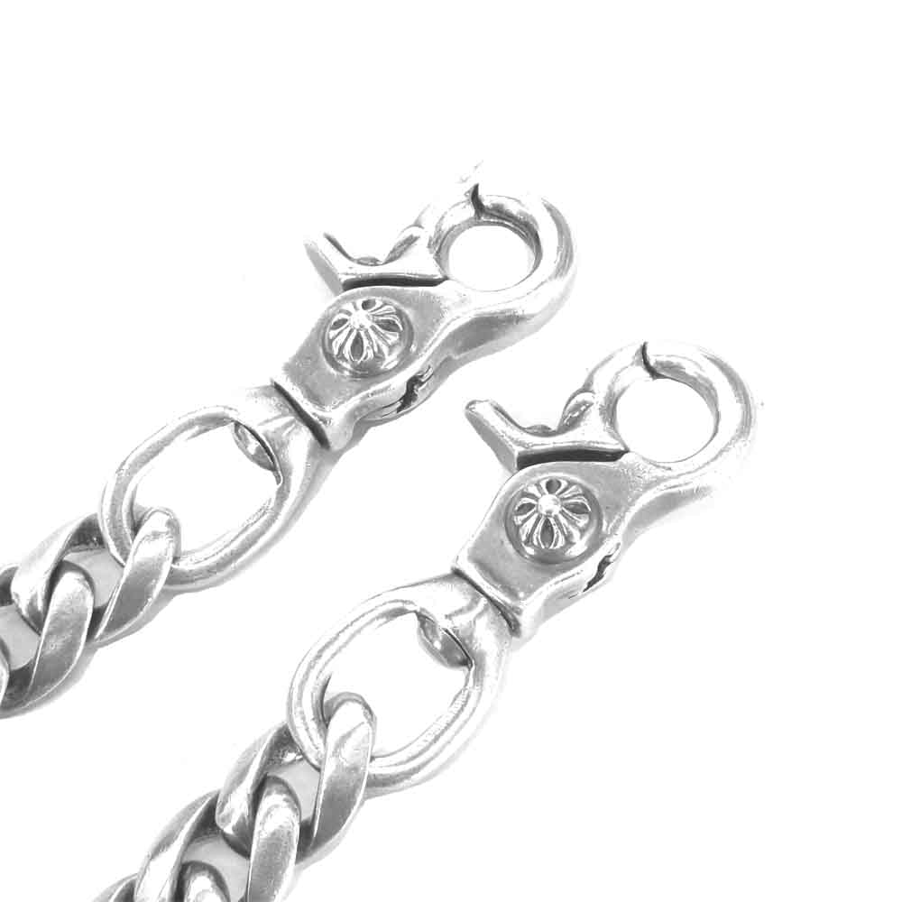 CHROME HEARTS クロムハーツ（原本無） 2クリップ ショート クラシック リンク ウォレットチェーン シルバー系 約41cm【中古】