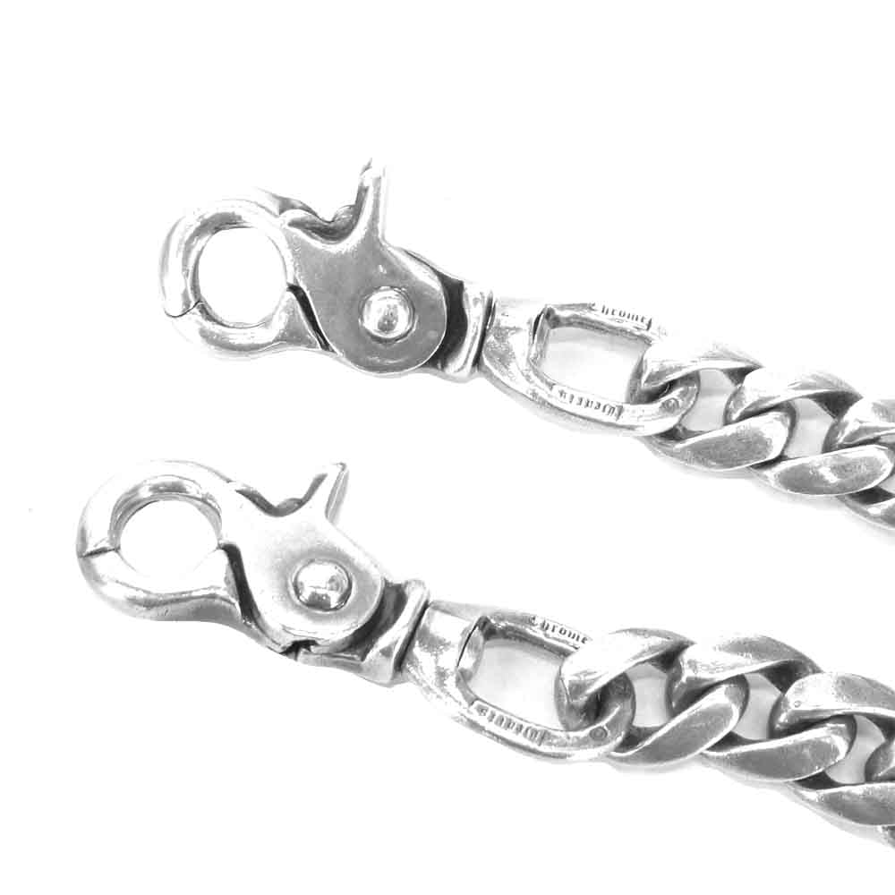 CHROME HEARTS クロムハーツ（原本無） 2クリップ ショート クラシック リンク ウォレットチェーン シルバー系 約41cm【中古】