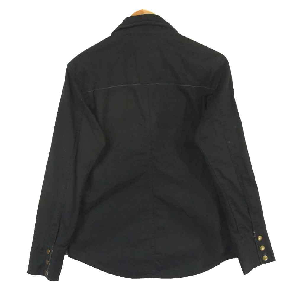 BURBERRY BLACK LABEL バーバリーブラックレーベル BMP63-304-09 ミリタリー シャツ ジャケット 襟ワイヤー ノバチェック ブラック系 M【中古】