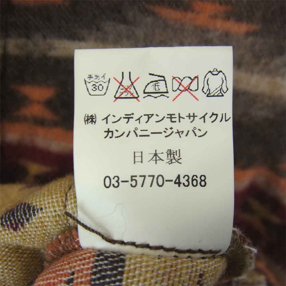 INDIAN MOTOCYCLE インディアン モトサイクル コンチョ ボタン ネイティブ柄 ジャケット レッド マルチカラー系 S【中古】