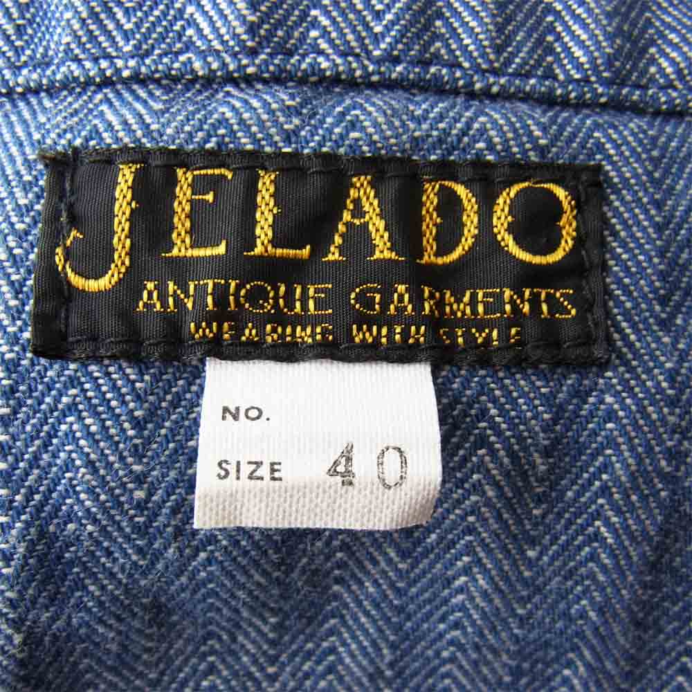 JELADO ジェラード Sqund VEST スクワッド ベスト インディゴ ヘリンボーン インディゴブルー系 40【中古】