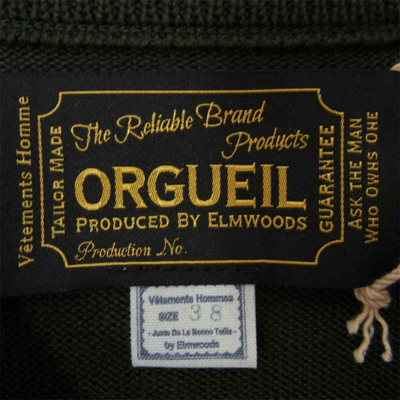 ORGUEIL オルゲイユ OR-9047 Knit Long Sleeve ニット ロングスリーブ セーター グリーン系 38【美品】【中古】